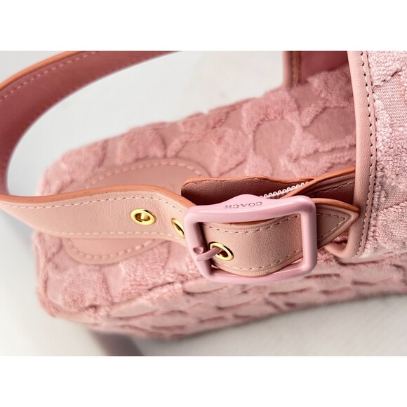 COACH Women's 9 B Noelle Terry Cloth Pink Platform Sandals Shoes Pool Chunky Y2K - Picture 6 of 12